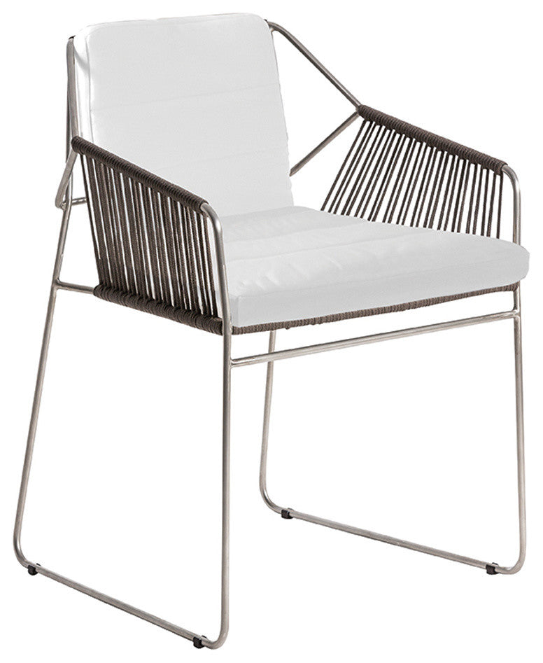 OASIQ SANDUR Armchair Woven, Rope: Taupe, Cushions: Brick, Stainless Steel Frame