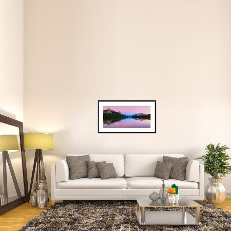 "Maligne Lake" Framed Digital Print by Yan Zhang, 44x24"