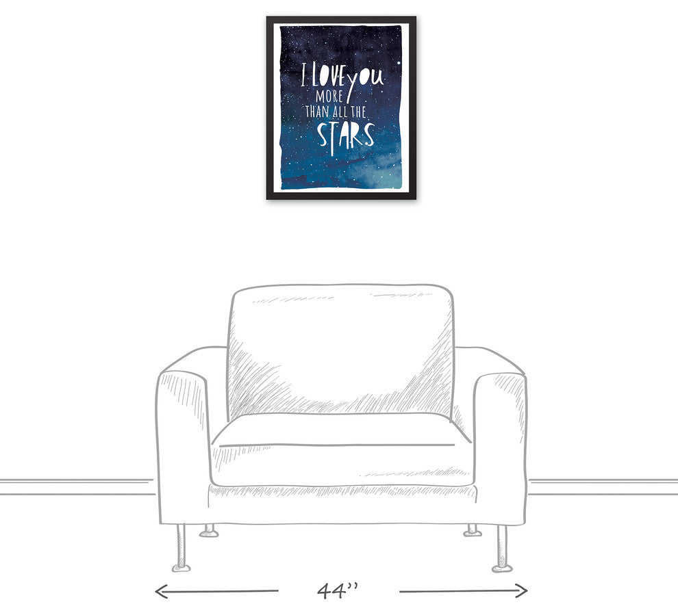 I Love You More Than All The Stars 16x20 Black Framed Canvas