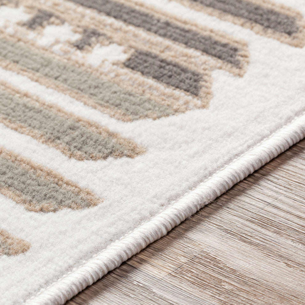 Surya Skagen SKG-2303 7'10"x10'2" Rug, Gray/Silver Gray/Terracotta/Tan/White