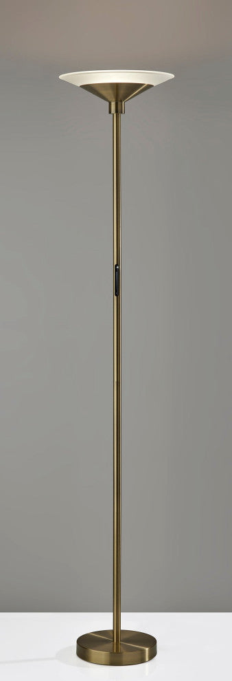 Solar LED Torchiere- Antique Brass