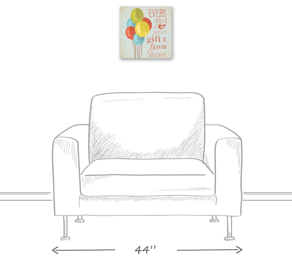 Balloons Gift From Above 12x12 Canvas Wall Art