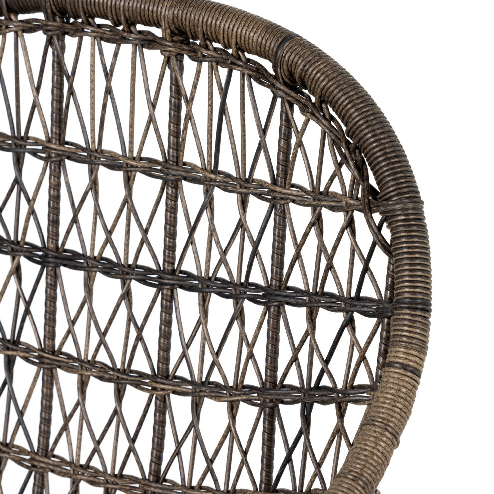Bandera Outdoor Stool WithCshn-Grey-Bar