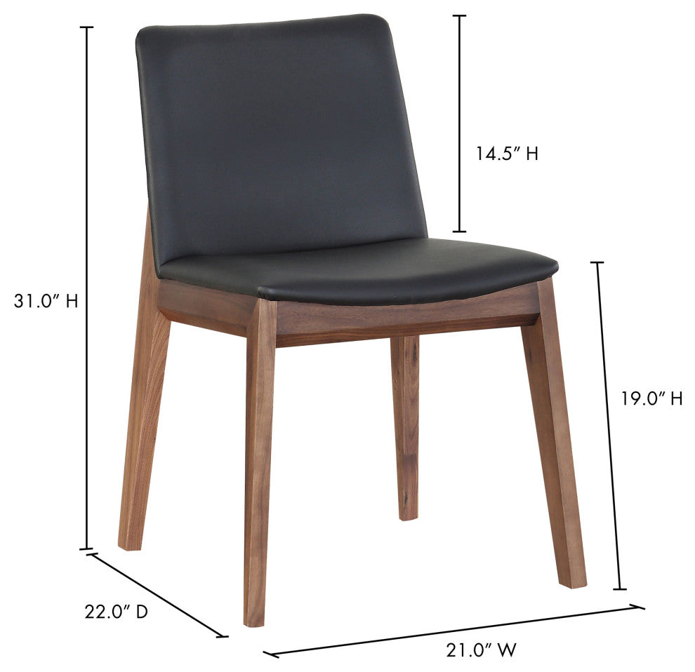 Mid - Century Modern Deco Dining Chair Black Pvc - M2 - Black