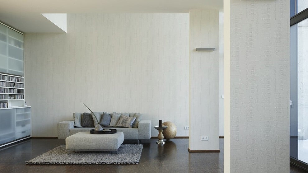 Black and White 2, Modern Crazy Stripes Circles Design White Wallpaper Sample