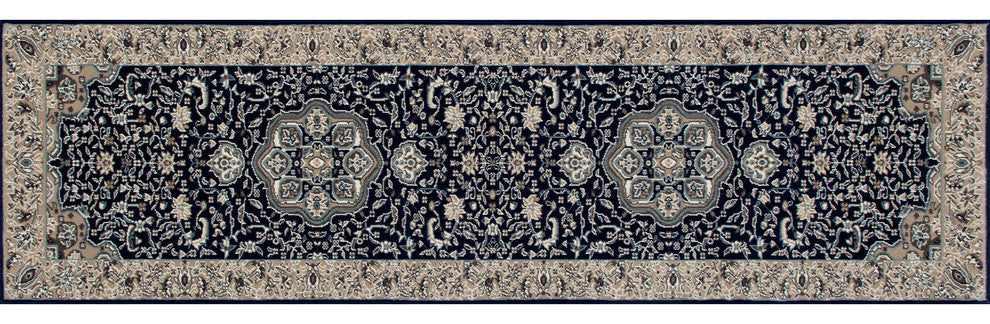 Kensington Center Glow Rug, Navy, 2'7"x11' Runner