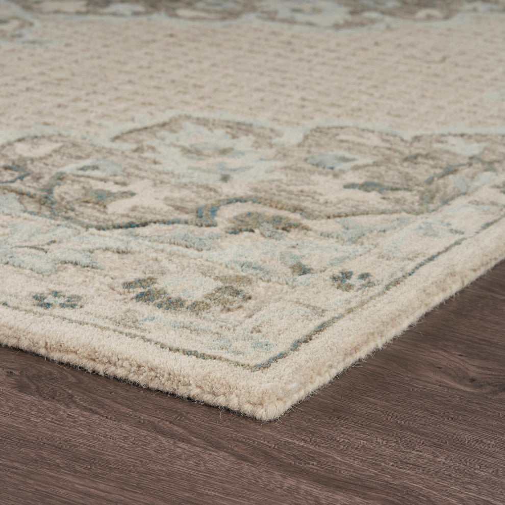 Ivory Medallion Area Rug, 5' X 7'9"