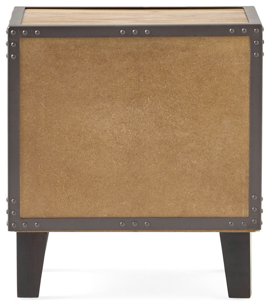 GDF Studio Glendora Solid Wood Single Drawer End Table Nightstand, Natural Stain