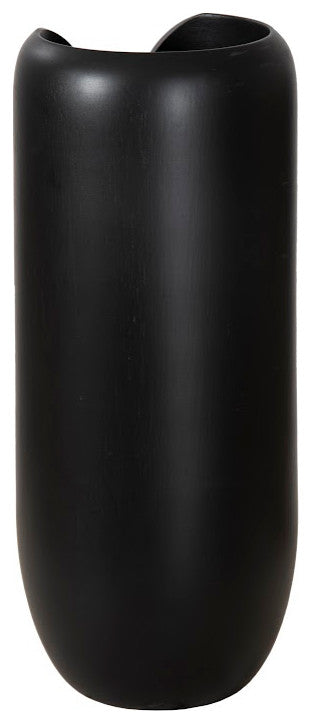 Interval Wood Vase, Black, Medium