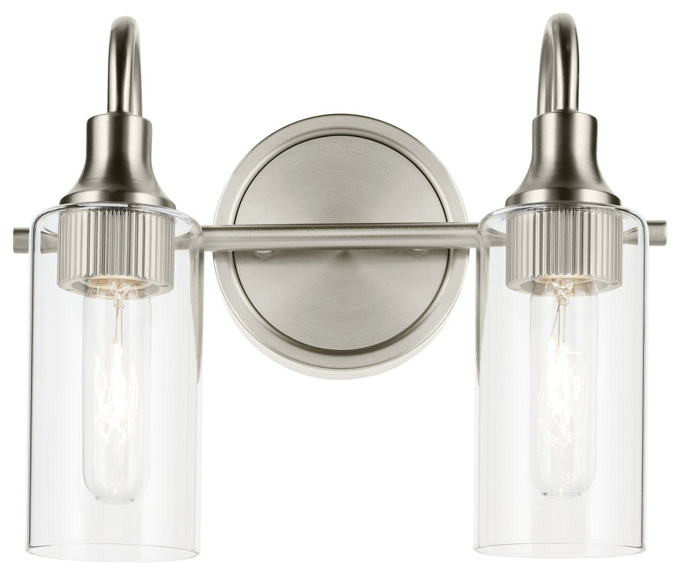 12.5" 2-Light Vanity Light With Clear Glass