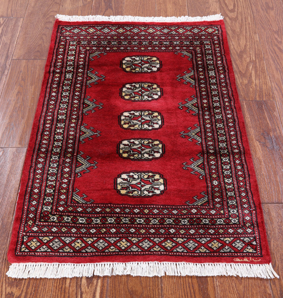 2' 0" X 3' 0" Signed Silky Bokhara Handmade Wool Rug - Q13848