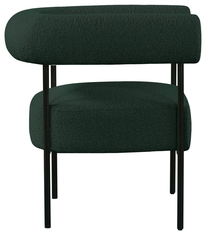 Blake Boucle Fabric Upholstered Accent Chair, Green