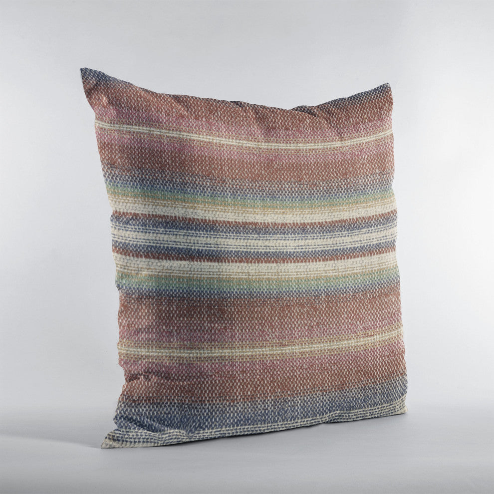 Plutus Multi-Color Lanes Stripe Luxury Throw Pillow, 16"x16"