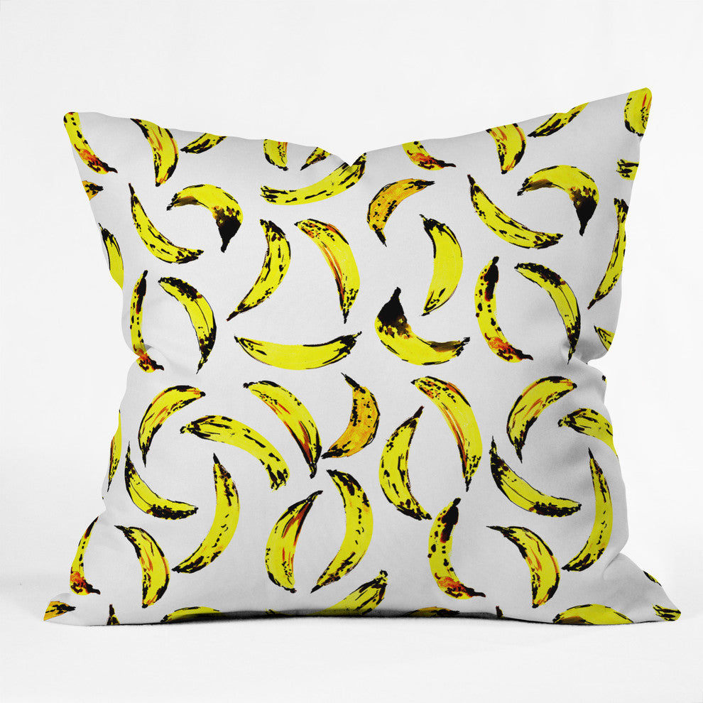 Amy Sia Go Bananas Throw Pillow