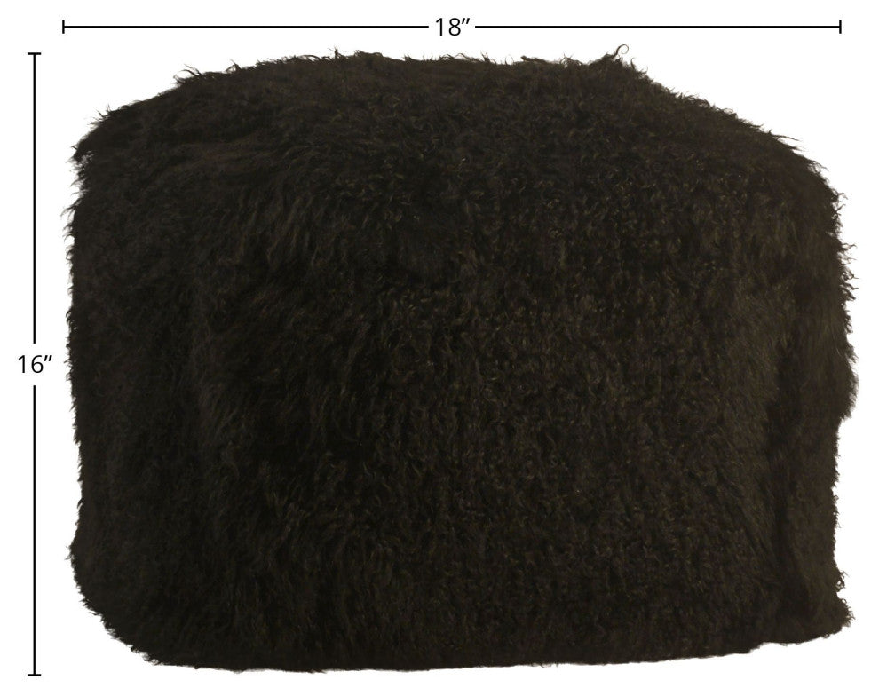 Abbas Genuine Brown Goat Hide and Suede Kidney Throw Pillow
