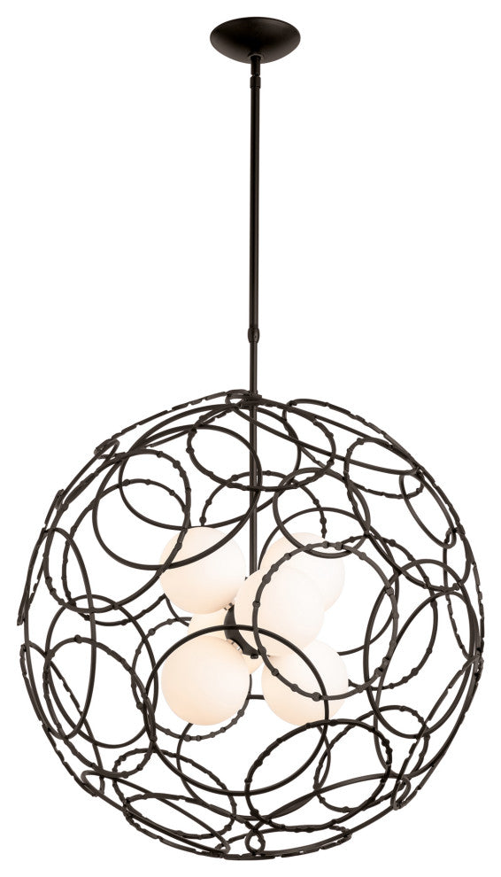 Olympus Orb Pendant, Dark Smoke Finish, Standard Overall Height