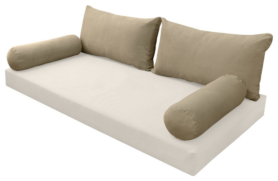 STYLE V2 Full Velvet Knife Edge Indoor Daybed Bolster Pillow |COVER ONLY| AD304