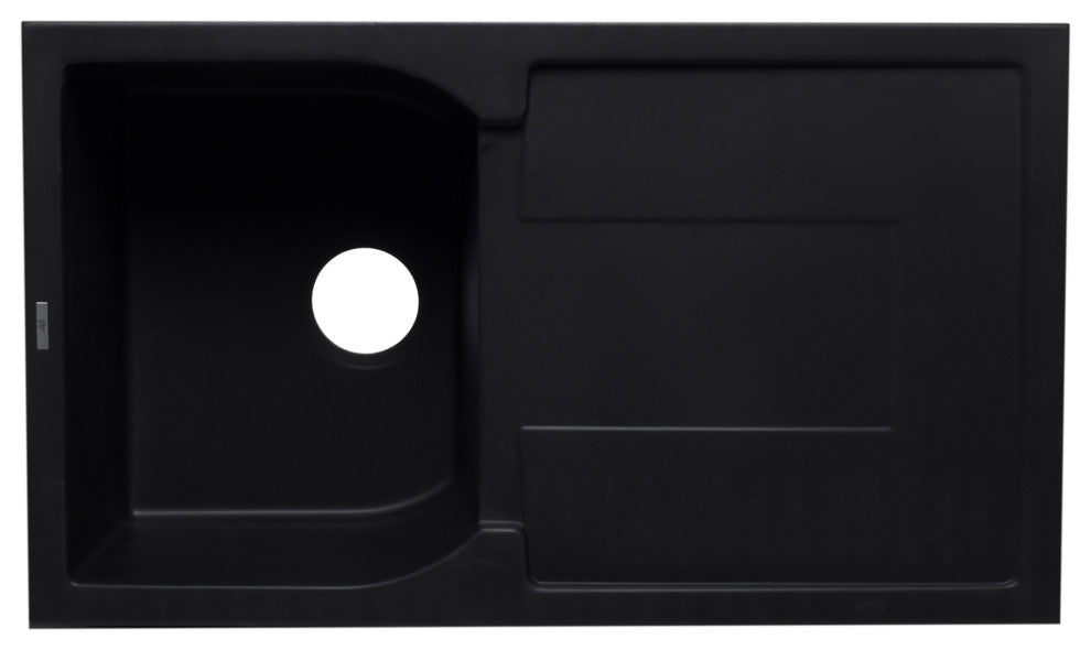ALFI brand AB1620DI-T Titanium Granite Composite Kitchen Sink w/ Drainboard