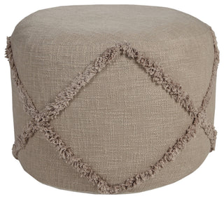 Solid Textured Decorative Diamond Pouf Ottoman
