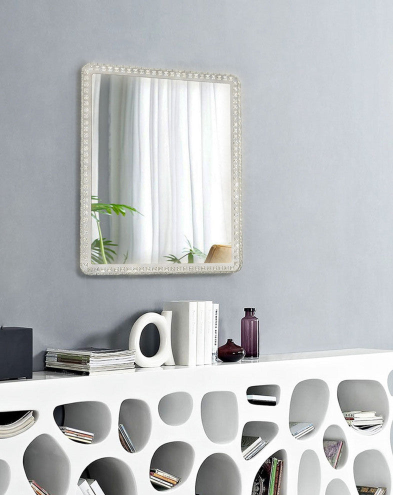 Marilyn Illuminated Rectangular Wall Mirror - 40", Chrome, Touch Dimmer