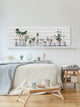 "White Vases" Painting Print on White Wood, 60"x20"