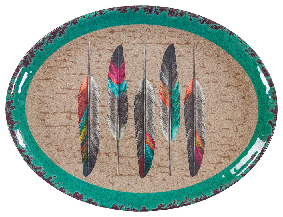 Feather Design Melamine Serving Platter