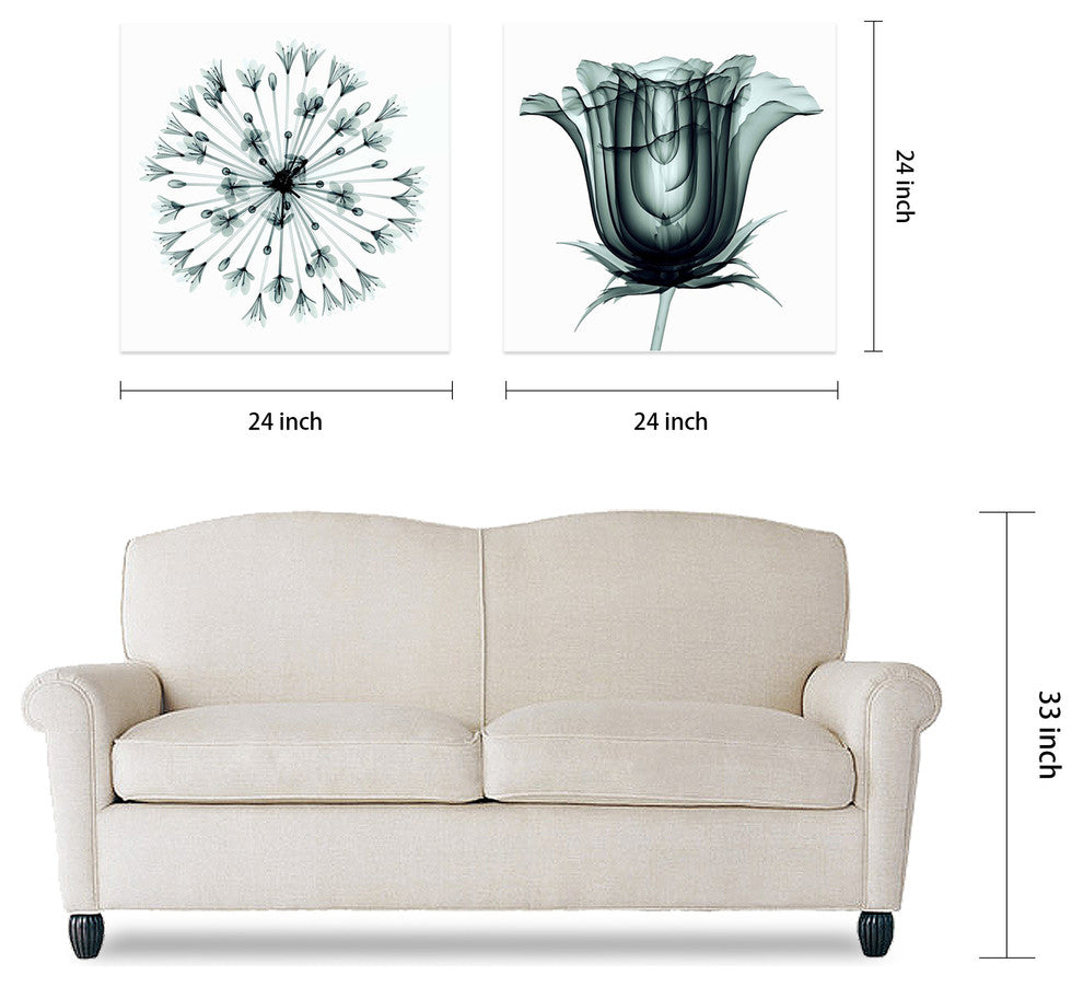 African Bluebell and Rose Veil, Flower Wall Art Tempered Glass Panel Artwork