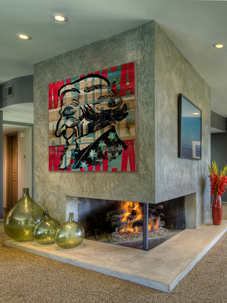 Marmont Hill, "Uncle Sam Smile" by Rick Martin Print on Natural Pine Wood, 24x24