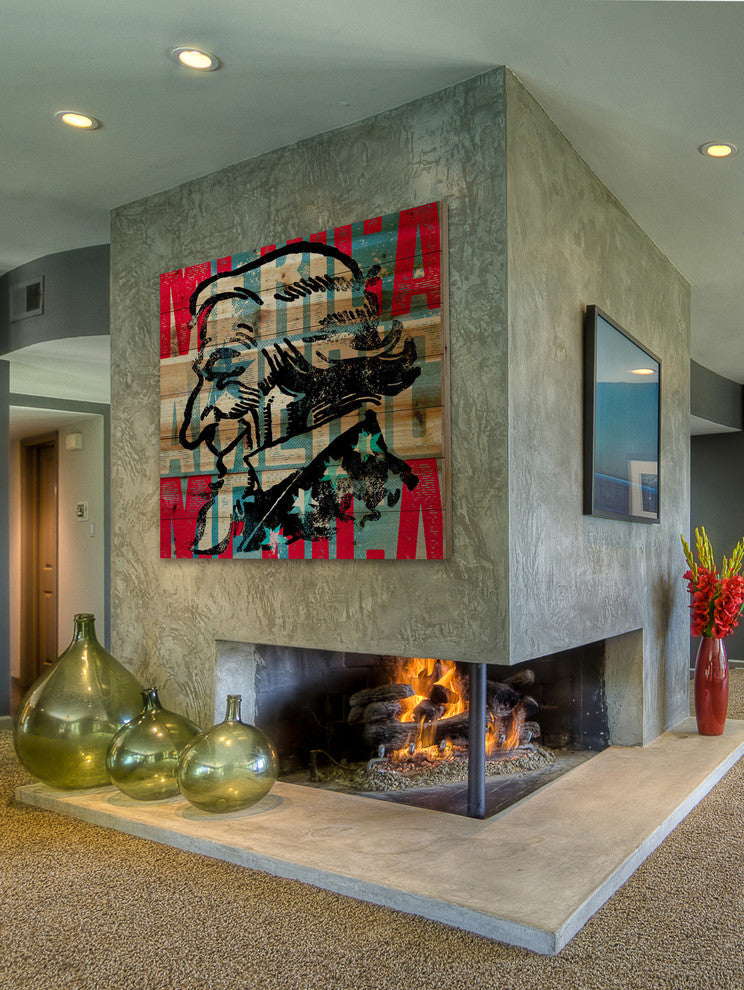 Marmont Hill, "Uncle Sam Smile" by Rick Martin Print on Natural Pine Wood, 24x24