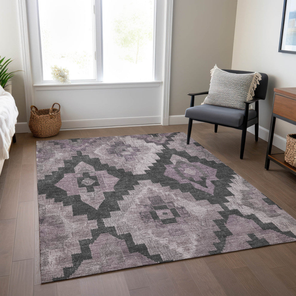 Machine Washable Indoor/Outdoor Chantille ACN1894 Violet 10' x 14' Rug
