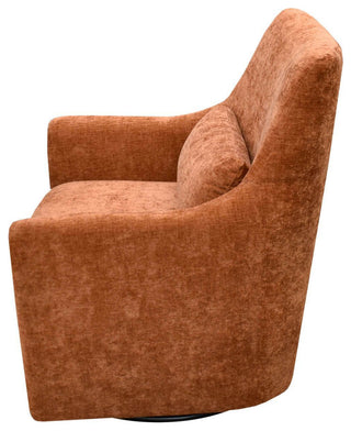 Lounge Upholstered Swivel Chair, Brick Chenille