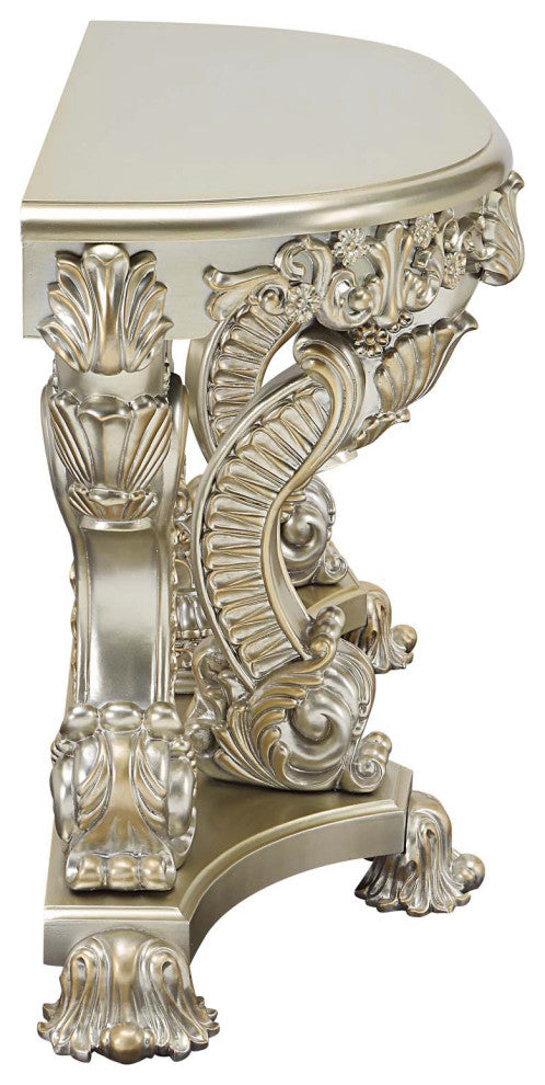 Traditional Sofa Table, Antique Gold