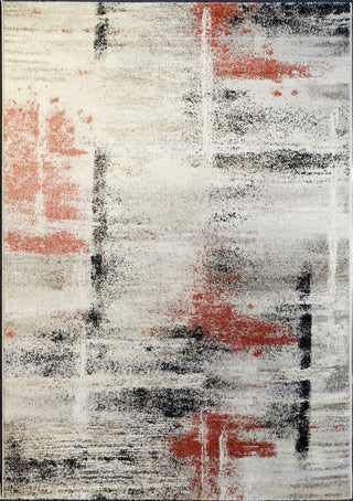 Infinity Area Rug, Ivory and Rust, 2'x3'11"