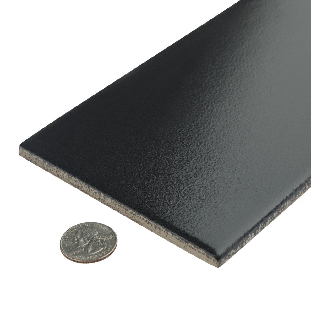 Piscina Brick Nero Brillo Porcelain Floor and Wall Tile