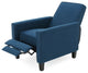 Susan Fabric Recliner, Set of 2, Navy Blue and Dark Brown