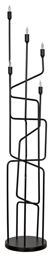 Moriarty Floor Lamp, Black Metal