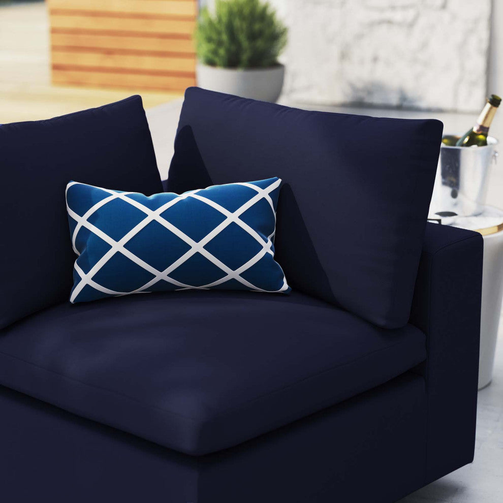 Lounge Sofa Corner Chair, Sunbrella, Blue Navy, Modern, Outdoor Hospitality