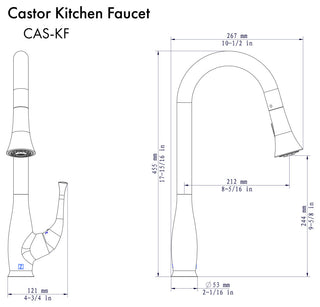 ZLINE Castor Kitchen Faucet in Chrome (CAS-KF-CH)