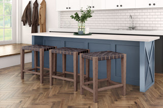 Counter Stool Madeira, Black Leather