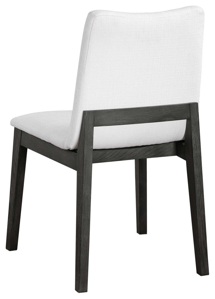 Elegant Dark Espresso Brown/White Dining Chairs, Set of 2