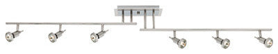 Viper-LED Spotlight Off-Set Semi-Flush Mount-6-Light-Brushed Steel Finish