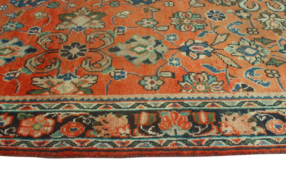 Fine Vintage Distressed Libby Rust/Charcoal Runner, 4'2x9'10