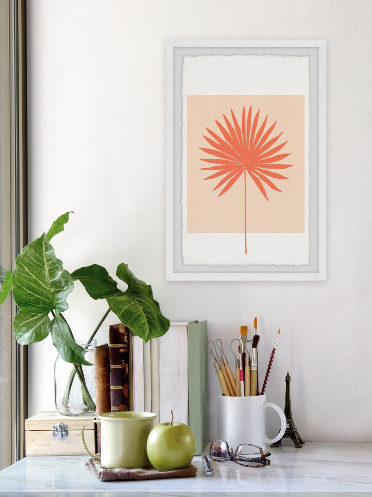 "Tropical Palm Leaf" Framed Painting Print, 30x45