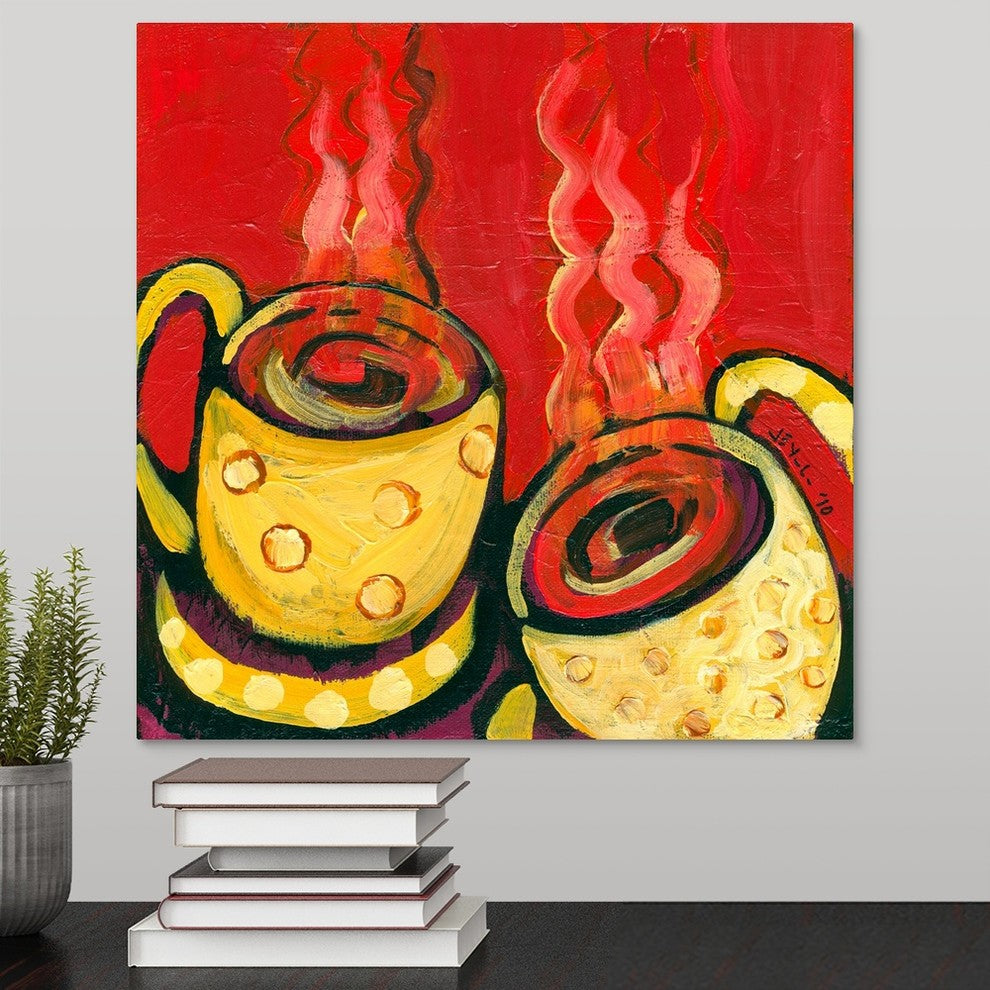 A Steaming Romance Wrapped Canvas Art Print, 16"x16"x1.5"