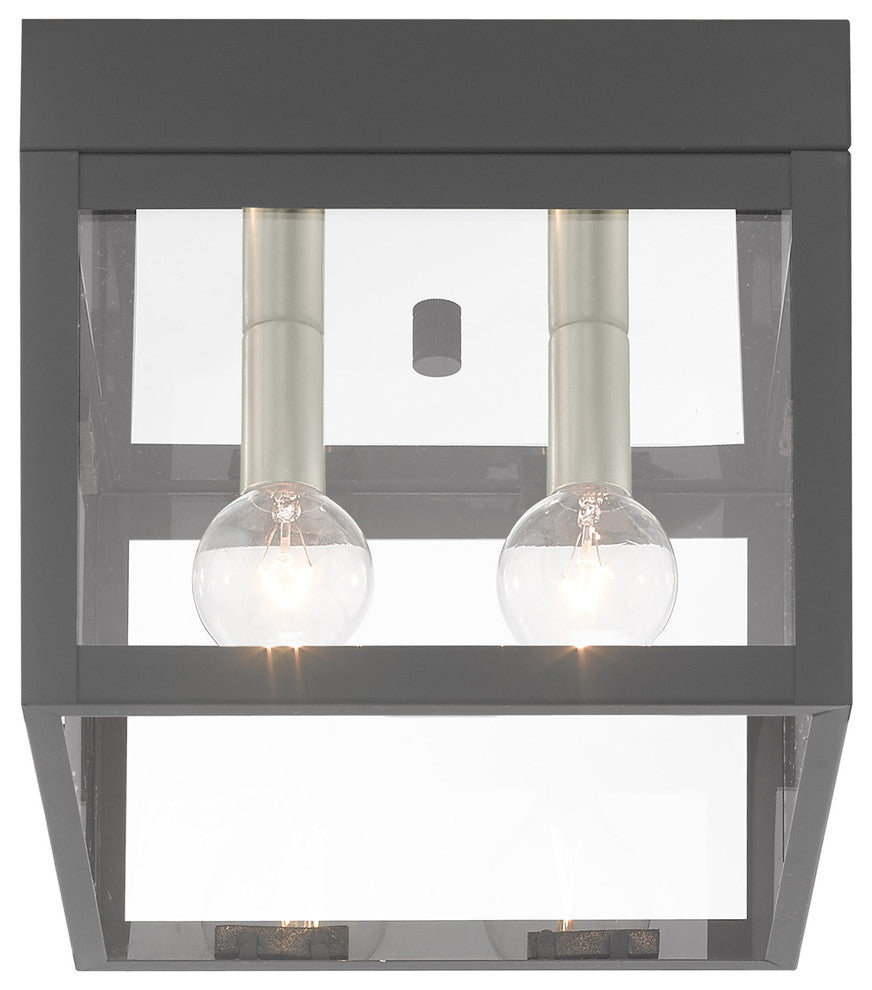 Livex Lighting Scandinavian Gray 2-Light Outdoor Ceiling Mount