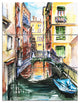 "Venice, Canal Meeting Bridge" Metal Wall Art, 3 Panels, 28"x36"