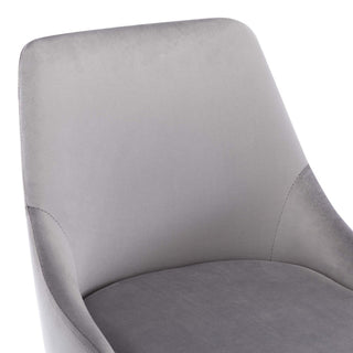 Set of 2 Button Tufted Velvet Bar Counter Stools, Grey, 24''