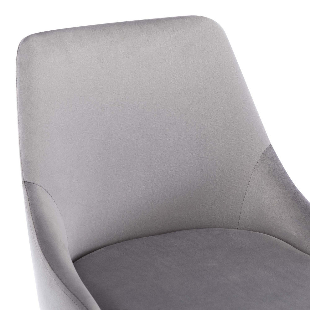 Set of 2 Button Tufted Velvet Bar Counter Stools, Grey, 24''