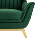 Tufted Armchair Accent Chair, Velvet, Green, Modern, Living Lounge Hospitality