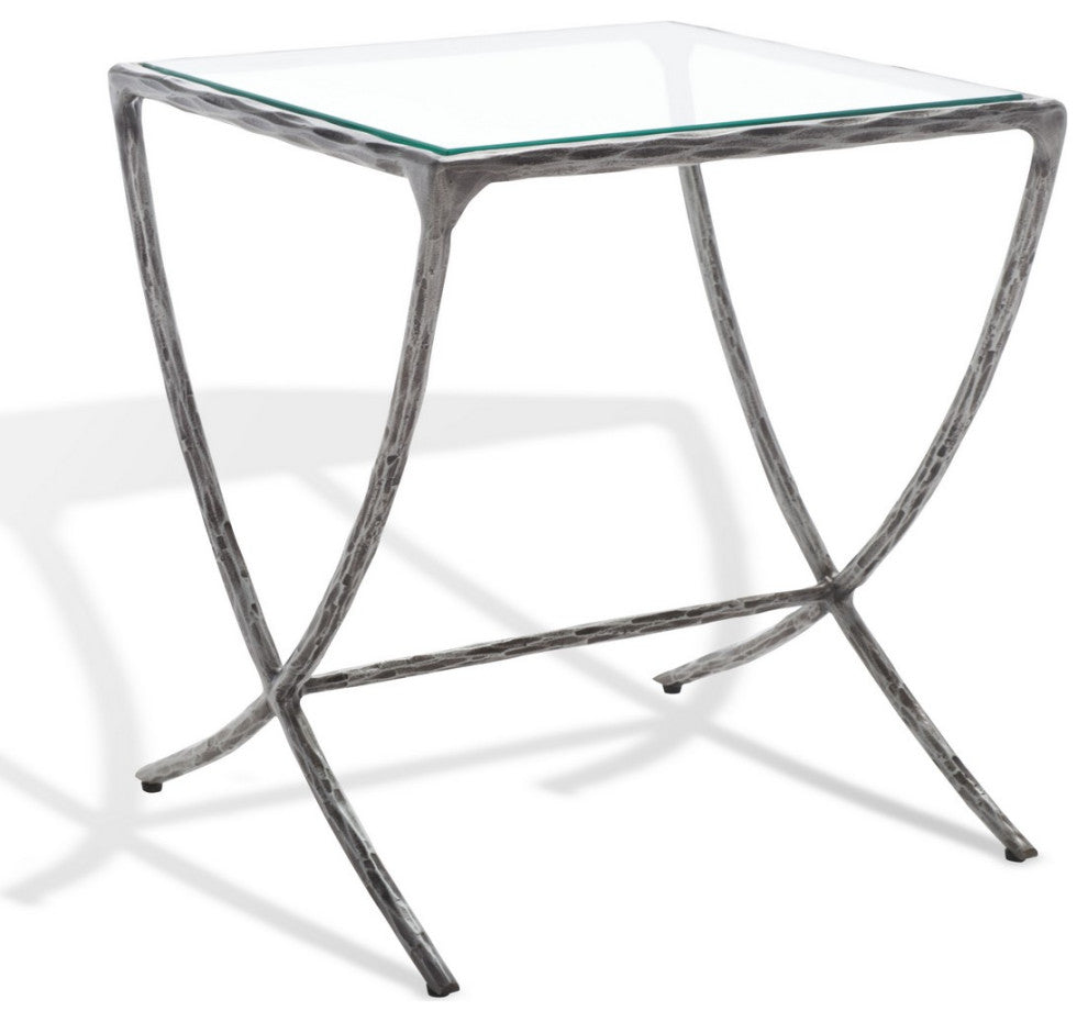 Safavieh Couture Debbie Square Metal Accent Table, Silver